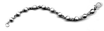 SPHERES $240-sterling silver bracelet with lightly brushed surface (7 1/2" long)